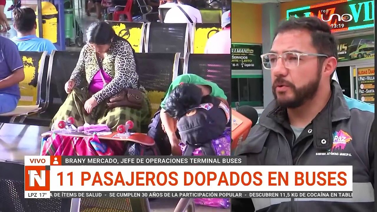 11 pasajeros dopados en buses