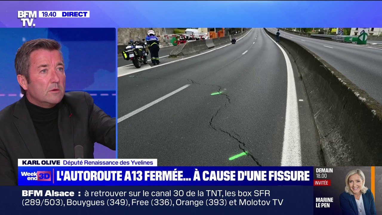 Karl Olive (député Renaissance des Yvelines) sur la fermeture de l'A13: "Je souhaite que l'A14 soit gratuite jusqu'à la réouverture de l'A13"