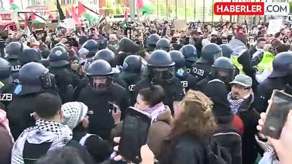 Almanya'da İsrail'e silah sevkiyatını durdurun protestosu
