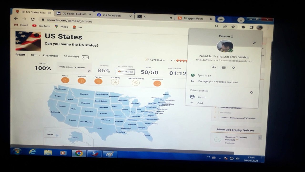 All 50 United States of America states in 1 Minute and 12 seconds