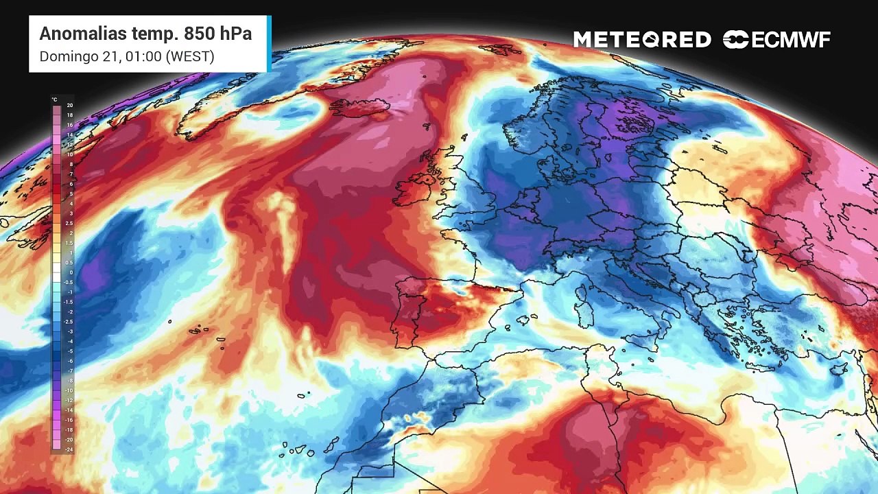 Distribuição das anomalias de temperatura no Hemisfério Norte