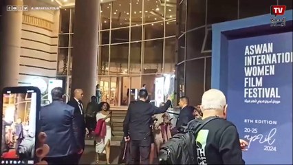 غادة عادل آخر الوصول لـ«أسوان لسينما المرأة»: هارجع القاهرة عشان عزاء صلاح السعدني