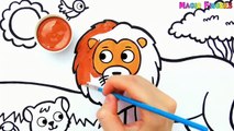 Lion Drawing, Painting and Coloring for Kids & Toddlers _ Drawing Basics #219