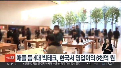 애플 등 4대 빅테크, 한국서 영업이익 6천억 원대