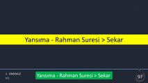 9 - Yansıma - Rahman Suresi istatistikleri, Sekar, Bakara-Rahman Suresi