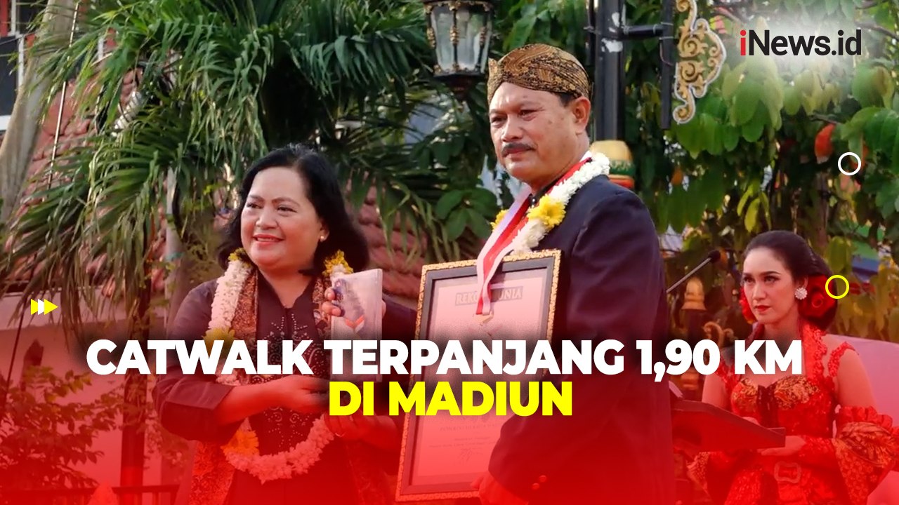 Peragaan Busana Kebaya Kartini di Catwalk Terpanjang 1,90 Km di Madiun Pecahkan Rekor MURI