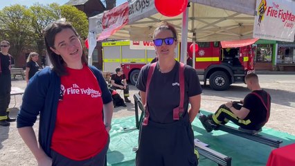 Natalie from The Fire Fighters Charity and Casandra from Crediton Fire Station, video by Alan Quick IMG_0595