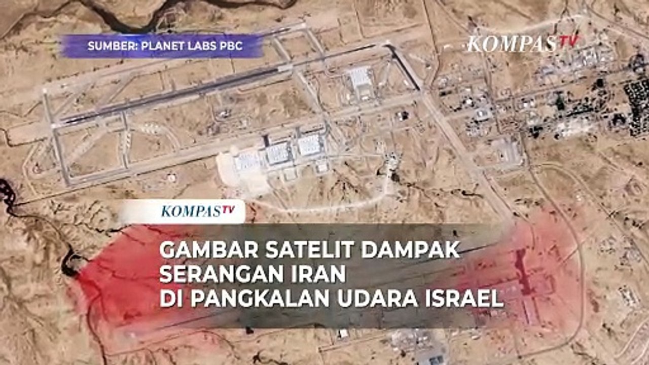 Gambar Satelit Dampak Serangan Iran di Pangkalan Udara Israel