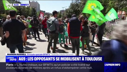 Download Video: Manifestation contre l'A69: un dispositif conséquent de forces de l'ordre pour encadrer les manifestants