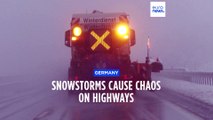 Snowstorms cause havoc on German motorways