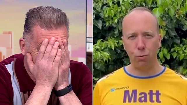 Chris Packham holds head in hands as he cringes at Matt Hancock’s London Marathon video