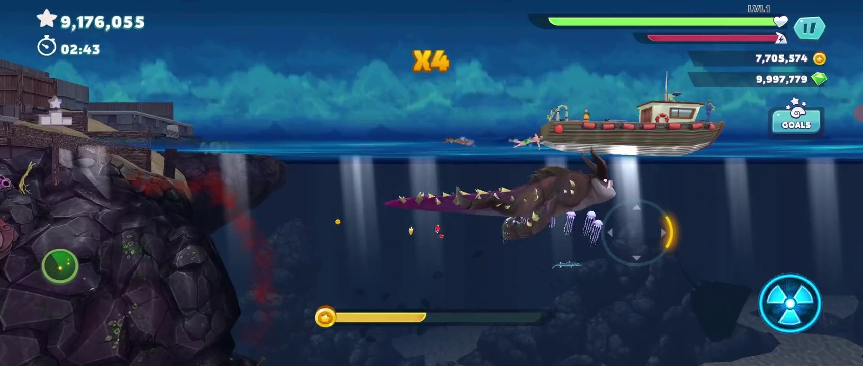 Hungry Shark Evolution - Playing As Baby Behellmouth Shark | Baby Kaiju Monster