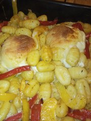 Gnocchi, Crottins de chèvre et poivrons #R.S.R. (N°24)