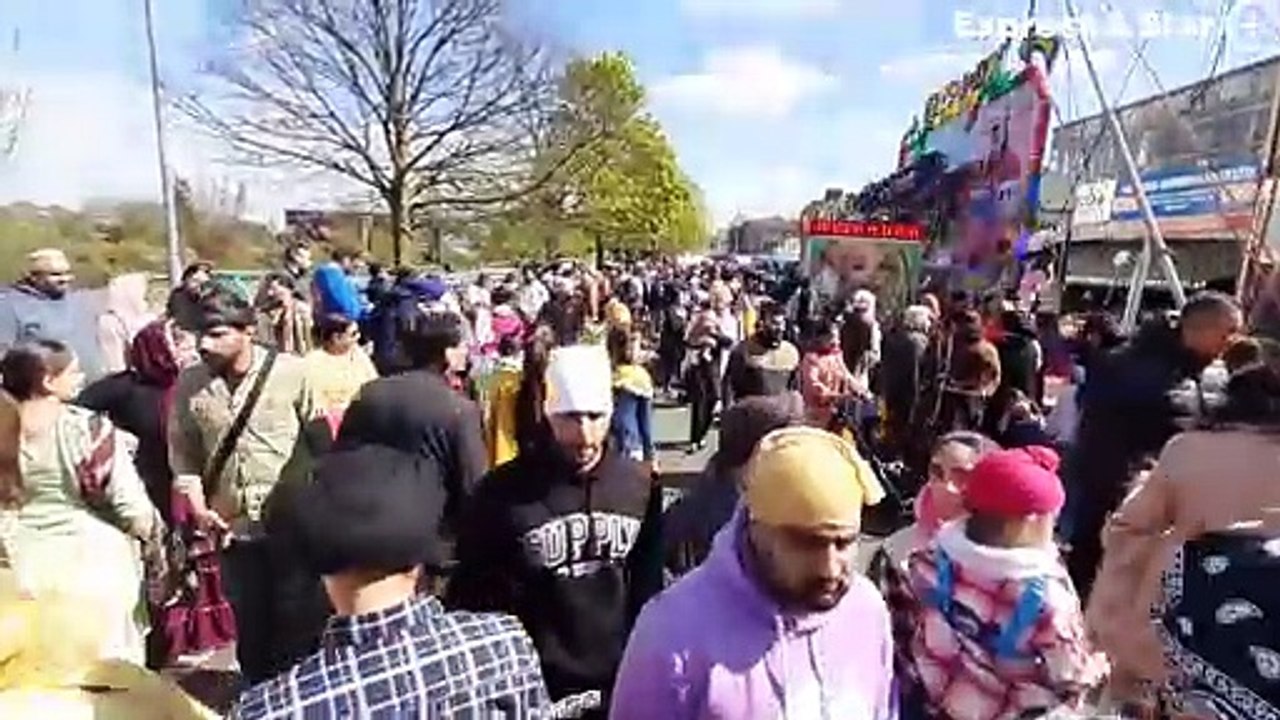 Vaisakhi celebrations along High Street, Smethwick.