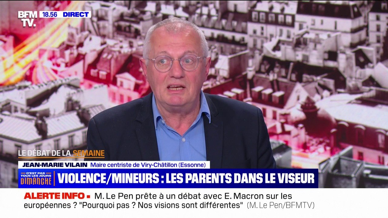 Jean-Marie Vilain (maire centriste de Viry-Châtillon dans l'Essonne): "Ce n'est pas tant parce qu'un enfant a fait une connerie qu'on devrait couper les vivres, c'est surtout parce que les parents ne jouent pas le jeu"