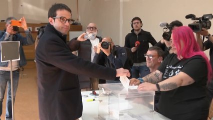 Los candidatos a lehendakari en el País Vasco votan durante la jornada electoral