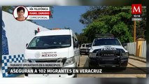 Aseguran 102 migrantes durante operativos en 8 municipios de Veracruz