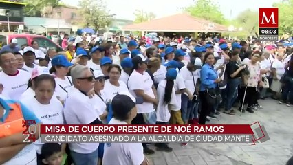 Realizan misa de cuerpo presente de Noé Ramos en El Mante, Tamaulipas