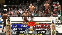 20th December 2012 Jimmyz (Jimmy Kagetora, Jimmy Susumu & Ryo Jimmy Saito) vs. Team Veteran Returns (Dragon Kid, Gamma & HUB)