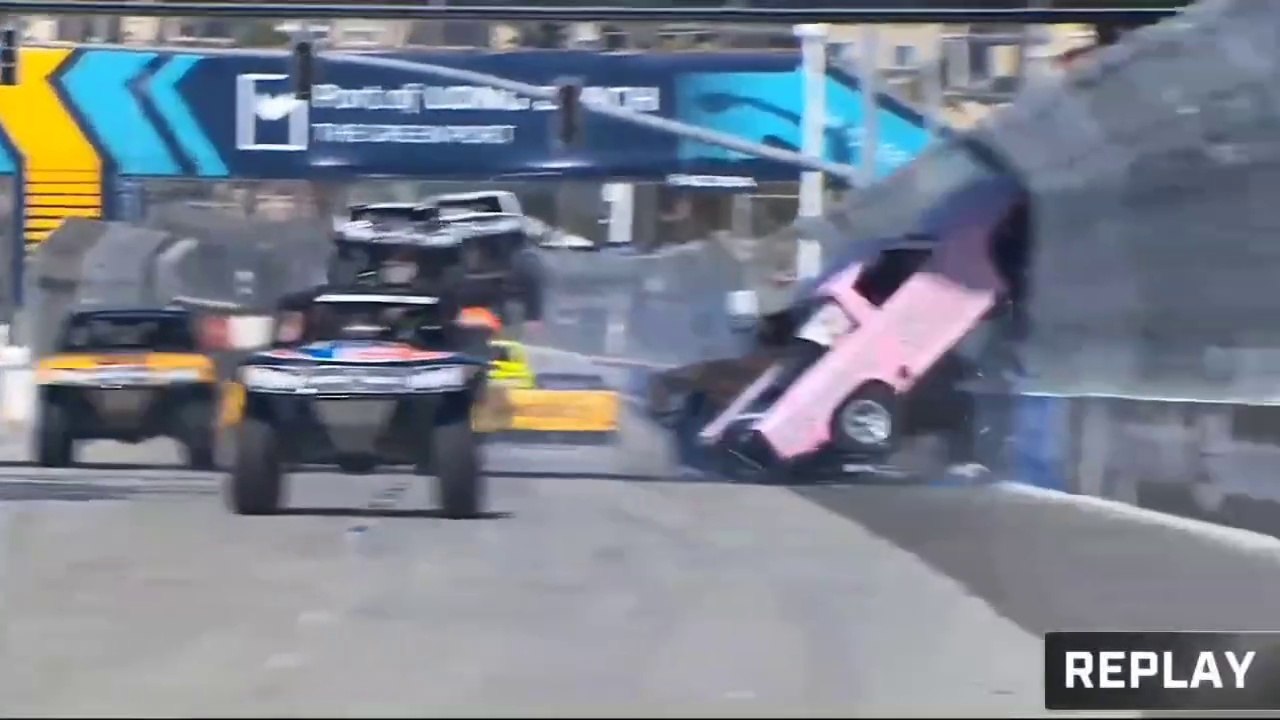 Super Truck 2024 Long Beach Race 2 Gordon Edenholm Big Crash In Fence