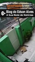 'ARREMESSO DE PRODUTO': ENTREGADOR JOGA TV POR CIMA DE PORTÃO NO RJ