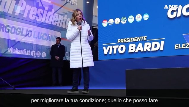 Basilicata, Meloni: Il Sud puo' dimostrare il suo valore