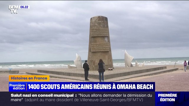 1.400 scouts américains se sont réunis sur la plage d'Omaha Beach en Normandie