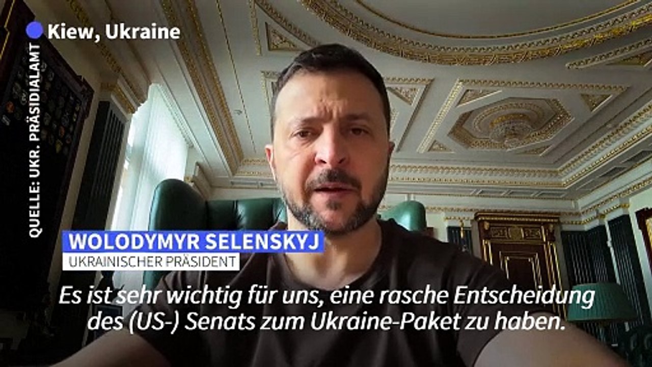 Selenskyj: US-Senat soll Ukraine-Paket "so schnell wie möglich" genehmigen