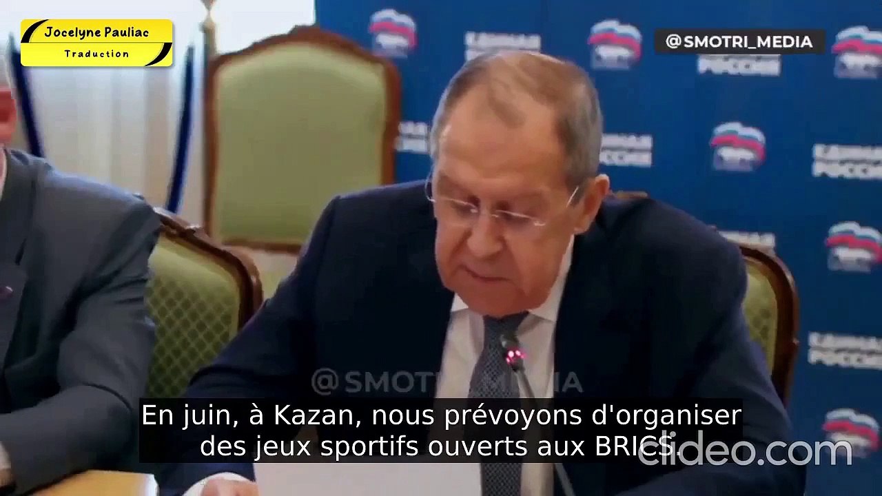 Ils n'auront rien à envier aux  JO 2024 à Paris !!!  Sergueï Lavrov, ministre des Affaires Étrangères russes, nous parle des événements à venir auxquels participent les pays des BRICS