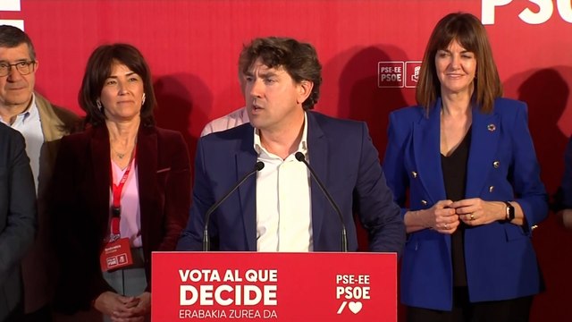 Andueza (PSE) valora los extraordinarios resultados obtenidos, al subir en 2 escaños