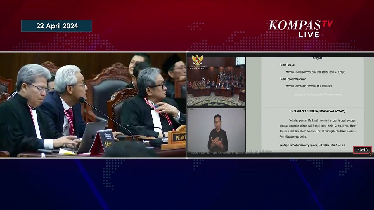 [Full] Isi Lengkap Dissenting Opinion Hakim MK Saldi Isra di Sengketa Pilpres 2024: Soroti Bansos