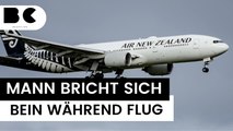 Deutscher bricht sich Bein während des Flugs