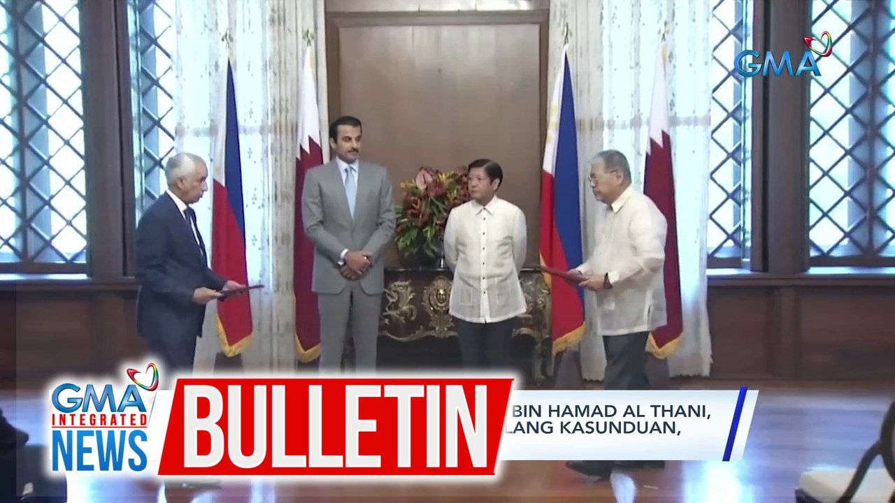 PBBM at Qatari Amir Sheikh Tamim Bin Hamad Al Thani, nagharap sa bilateral meeting; ilang kasunduan pinirmahan | GMA Integrated News Bulletin