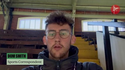 Dom Smith reacts after Liverpool win at Fulham