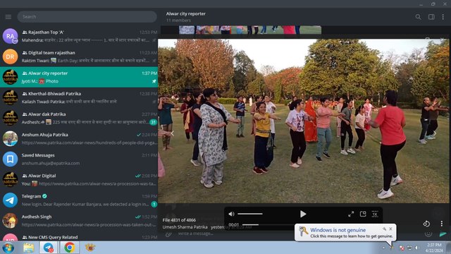 पहला सुख निरोगी काया; राजस्थान पत्रिका अलवर के 24वें स्थापना दिवस के उपलक्ष्य में लोगों ने किया योग