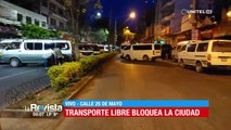 Transporte libre bloquea el centro de Cochabamba exigiendo solución al problema de rutas