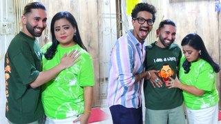Bharti Singh & Hrash Limbachiyaa Pose With Orry At Their Office