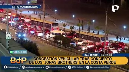 Caos vehicular tras concierto de los Jonas Brothers: se reporta tráfico en Costa Verde por recital