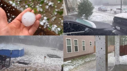 Dramatic footage shows giant hail the size of golf balls battering South Carolina