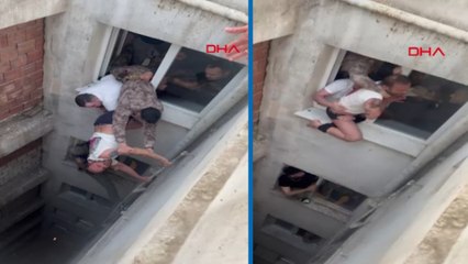 Eşini ve 2 çocuğunu rehin alan firari hükümlü'nün yakalanma anı kamerada