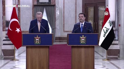 13 yıl sonra Irak'a ziyaret gerçekleştiren Cumhurbaşkanı Erdoğan'dan terörle mücadele ve iş birliği mesajı
