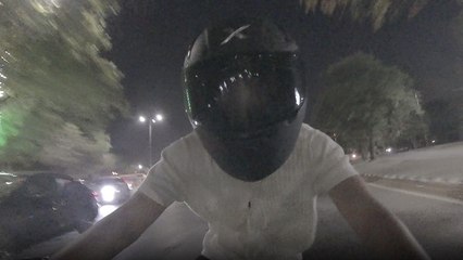 Inconsiderate car driver brushes past bike rider and tips his ride over