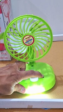 Compact USB-C Rechargeable Fan with LED Light, Powerful Motor, and Foldable Design, Ideal for Home, Outdoor, and Temple Use