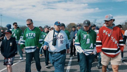 Frank the Tank Walks With the NYPD & FDNY