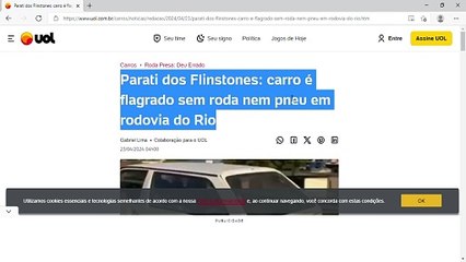 carro é flagrado sem roda nem pneu em rodovia do Rio