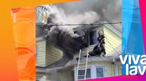Hombre arriesga su vida para rescatar a su vecino de un incendio