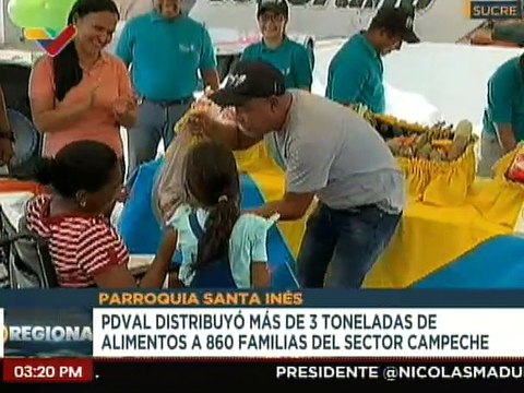 Familias del edo. Sucre fueron beneficiadas con la distribución de 3 toneladas de alimentos
