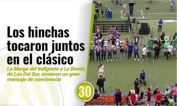 Los hinchas de la Murga del Indigente y La Banda de Los Del Sur, tocaron juntos en el clásico antioqueño