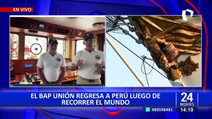 El buque B.A.P. Unión arriba al mar peruano tras histórico viaje de circunnavegación