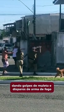 Briga entre vizinhos termina com golpes de muleta e tiro da PM